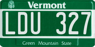 VT license plate LDU327