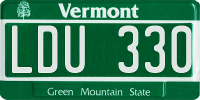 VT license plate LDU330