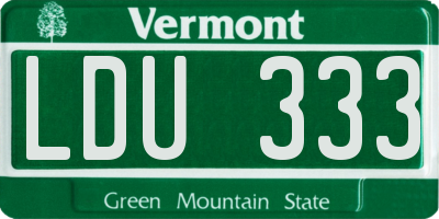 VT license plate LDU333