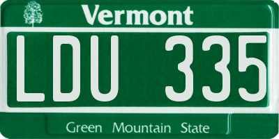 VT license plate LDU335