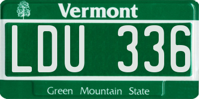 VT license plate LDU336