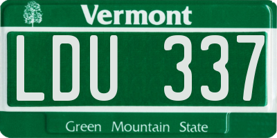 VT license plate LDU337
