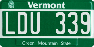 VT license plate LDU339