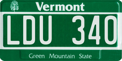 VT license plate LDU340
