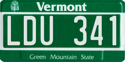 VT license plate LDU341