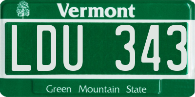 VT license plate LDU343