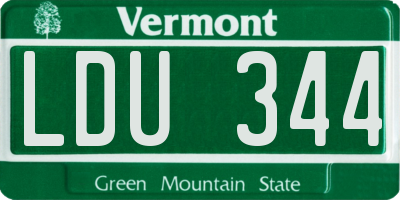 VT license plate LDU344