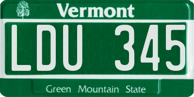 VT license plate LDU345