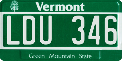 VT license plate LDU346