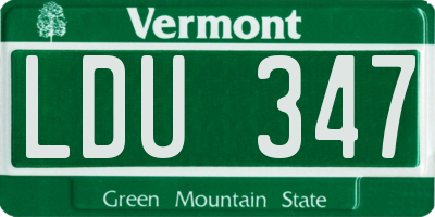 VT license plate LDU347