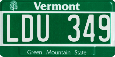 VT license plate LDU349