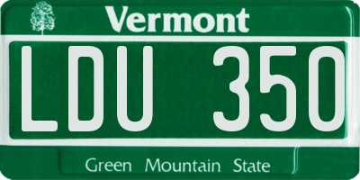 VT license plate LDU350
