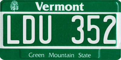VT license plate LDU352