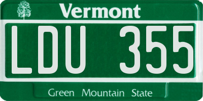 VT license plate LDU355
