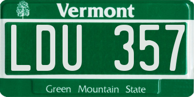 VT license plate LDU357