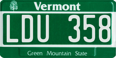 VT license plate LDU358