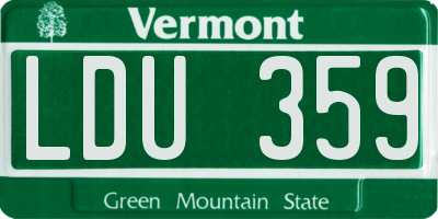 VT license plate LDU359