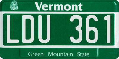 VT license plate LDU361