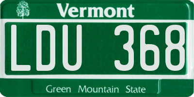 VT license plate LDU368