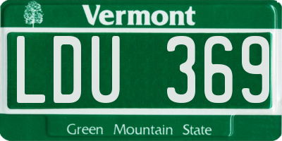 VT license plate LDU369