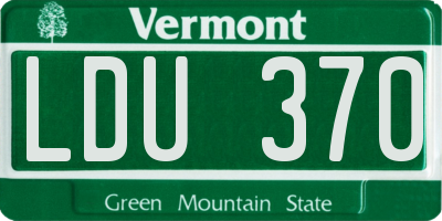 VT license plate LDU370