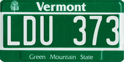 VT license plate LDU373