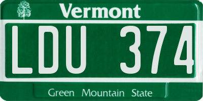 VT license plate LDU374