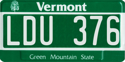 VT license plate LDU376