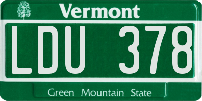 VT license plate LDU378