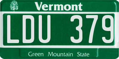 VT license plate LDU379