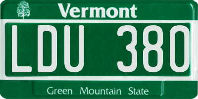 VT license plate LDU380