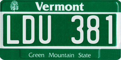 VT license plate LDU381