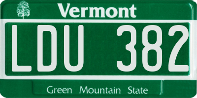 VT license plate LDU382