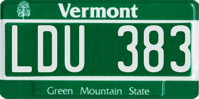 VT license plate LDU383