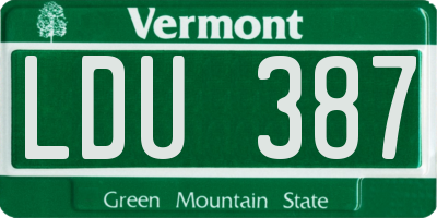 VT license plate LDU387