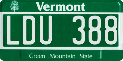 VT license plate LDU388