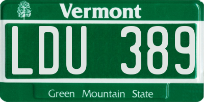 VT license plate LDU389