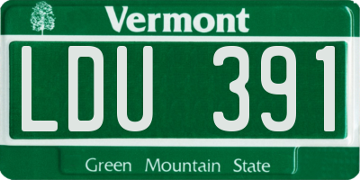 VT license plate LDU391