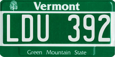 VT license plate LDU392