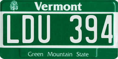 VT license plate LDU394