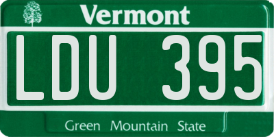 VT license plate LDU395