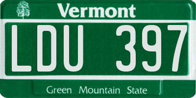 VT license plate LDU397