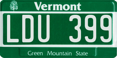 VT license plate LDU399