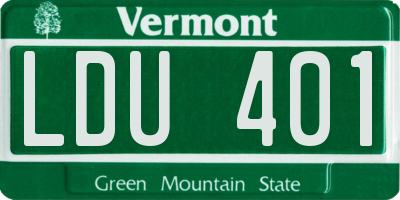 VT license plate LDU401