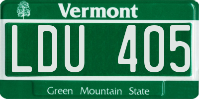 VT license plate LDU405