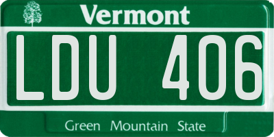 VT license plate LDU406