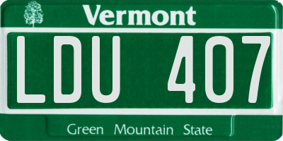VT license plate LDU407