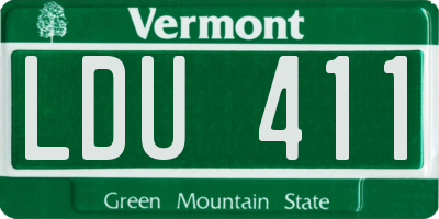 VT license plate LDU411