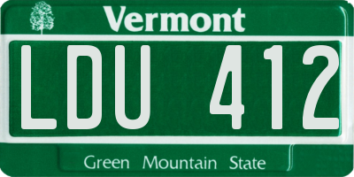 VT license plate LDU412