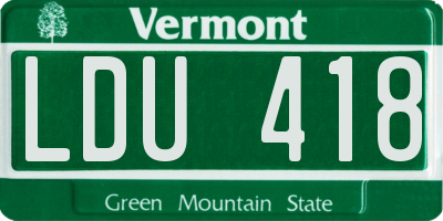 VT license plate LDU418